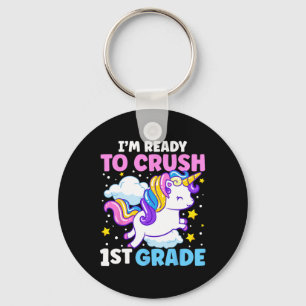 First Day Of School I'm Ready To Crush 1st Grade U Key Ring