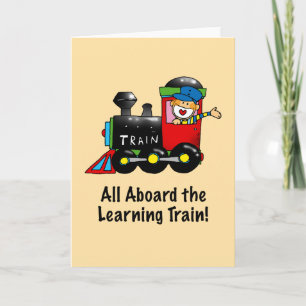 First day of school - learning train card
