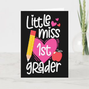 First Day Of School Little Miss 1st Grader Girls Card
