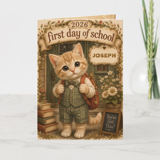 FIRST DAY OF SCHOOL MEMENTO CARD (Front)