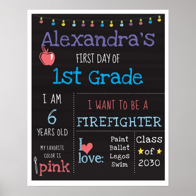 First Day of School Poster (Front)