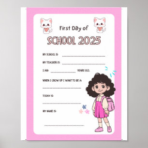 First Day of School Poster - Cute Printable Sign