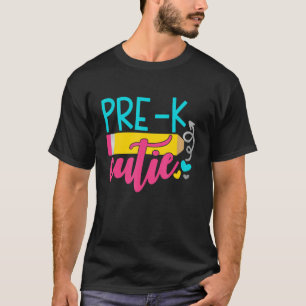 First Day Of School Pre K Cutie Teachers Student W T-Shirt
