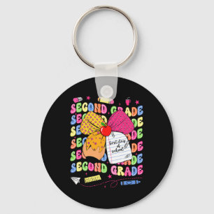 First Day Of School Second Grade Bow Pencil Back T Key Ring