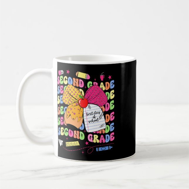 First Day Of School Second Grade Bow Pencil Ck To  Coffee Mug (Left)