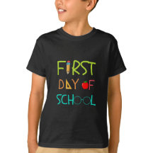 First Day of School Shirt Cute Colourful Doodle