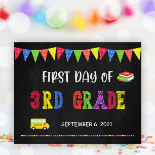 First Day Of School Sign   3rd Grade Poster