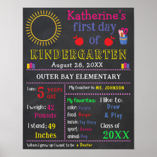 First Day of School Sign Chalkboard Custom Photo