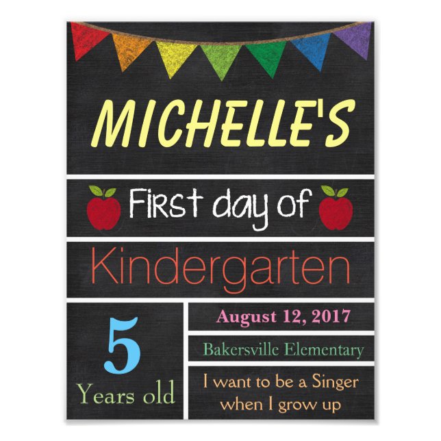 First Day of School Sign, School Chalkboard Sign (Front)