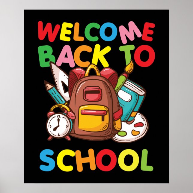 First Day of School Teacher Welcome Back to School Poster (Front)