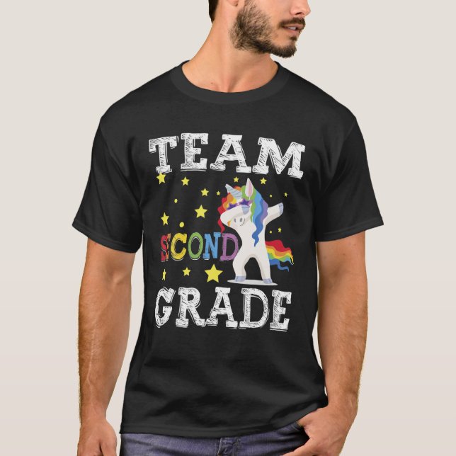 First Day Of School Team Second Grade Squad Dabbin T-Shirt (Front)