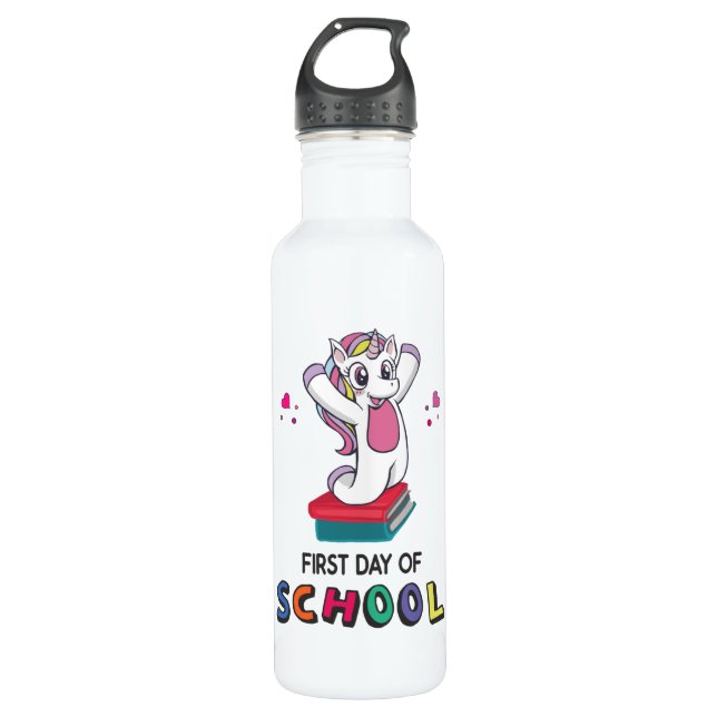 First day of school Unicorn 710 Ml Water Bottle (Front)