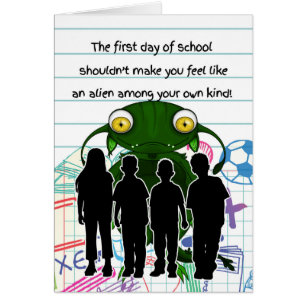 First Day of School with Alien Humour Young Kids