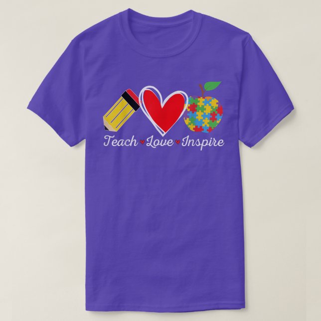 First Day of School Women Teach Super Hero Autism  T-Shirt (Design Front)
