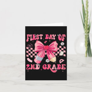First Day Of Second Grade Coquette Bow Pencil Back Card