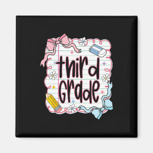 First Day Of Third Grade Coquette Bow For Teacher  Magnet