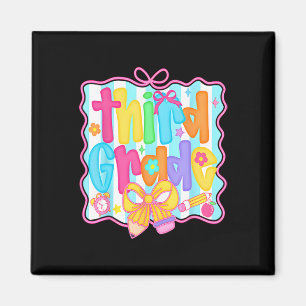 First Day Of Third Grade Floral Bundle For Teacher Magnet