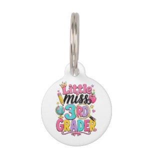 First Day of Third Little Miss 3rd Grader Pet Tag