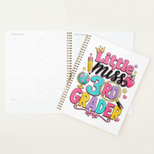 First Day of Third Little Miss 3rd Grader Planner