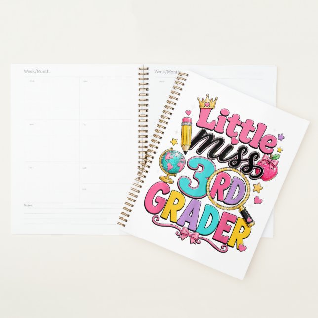 First Day of Third Little Miss 3rd Grader Planner (Display)