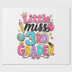 First Day of Third Little Miss 3rd Grader Wrapping Paper