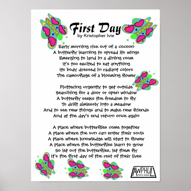First Day Poem (16x12) Poster (Front)