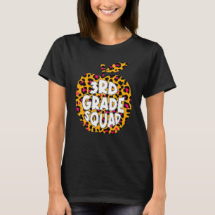 First Day School 3rd Grade Squad Leopard Back Scho T-Shirt