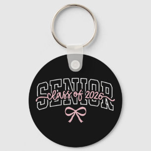 First Day School Pink Coquette Bow Senior 2026 Cl  Key Ring