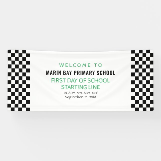 First Day Starting Line Welcome Back to School Banner (Horizontal)