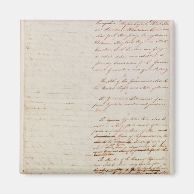 First draught of the Constitution of the U.S. Magnet (Front)