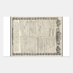 First Draught of the Declaration of Independence Rectangular Sticker