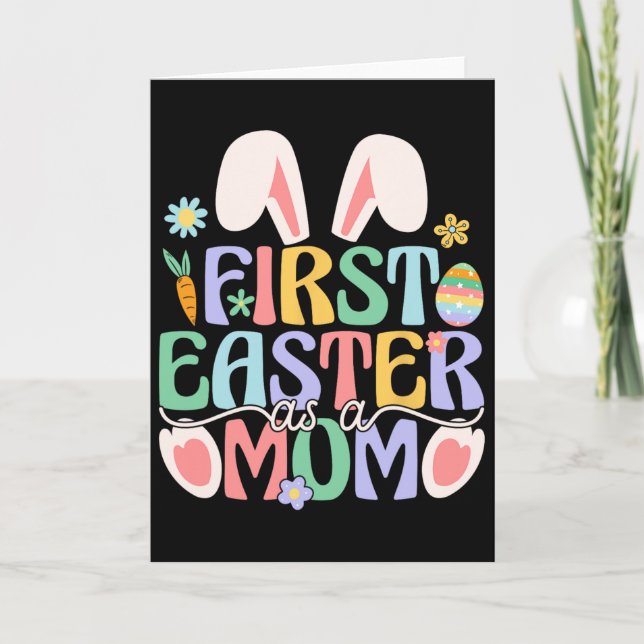 First Easter As A Mum Funny Easter Bunny New Mummy Card (Front)