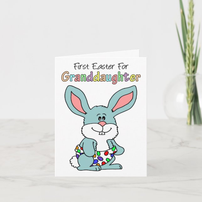 First Easter For Granddaughter Cute Bunny Card (Front)