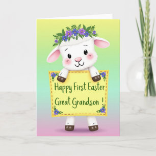 First Easter Grandson Cute Card