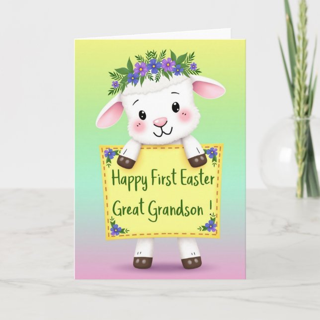 First Easter Grandson Cute Card (Front)