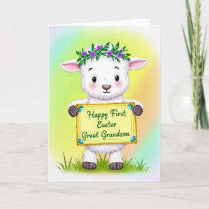 First Easter Grandson Sheep Card