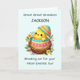 First Easter Great Great Grandson Personalise Card