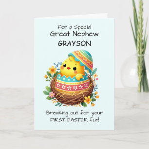 First Easter Great Nephew Easter Chick Breaking Card