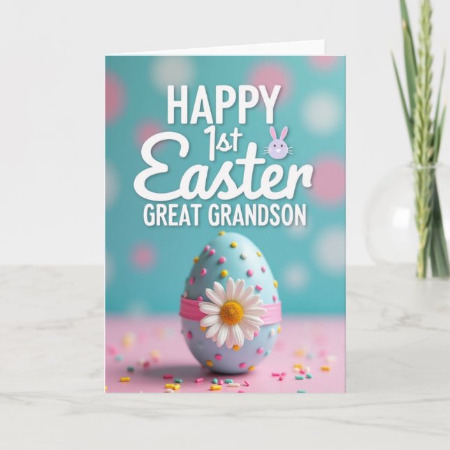 First Easter Polka Dot Egg Card (Front)