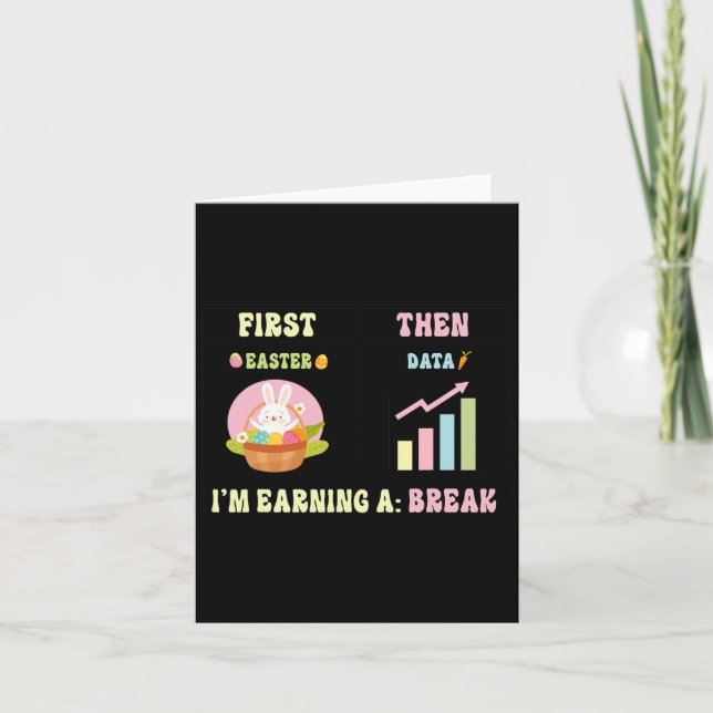 First Easter Then Data Sped Teacher Easter Bunny T Card (Front)