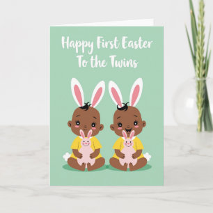 First Easter Twins Baby Card