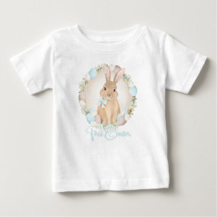 First Easter Watercolor Cute Bunny Boy Baby T-Shirt