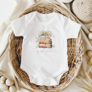 First Edition Storybook Baby Shower Books Floral Baby Bodysuit