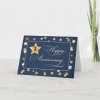 First Employee Anniversary Navy Gold Effect Stars