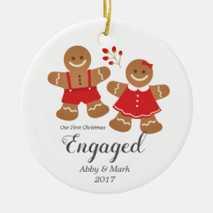 First Engaged Gingerbread Christmas Ornament