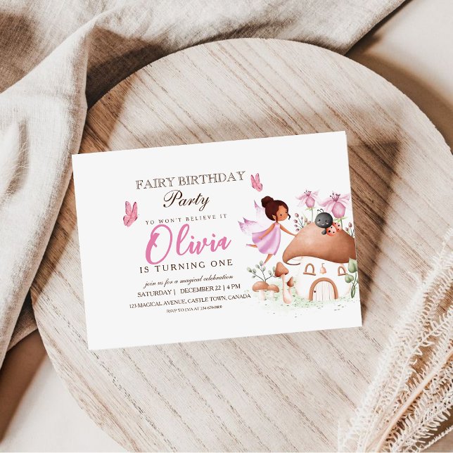 First Fairy Party Butterfly Garden Pixie Girls   Invitation (Creator Uploaded)