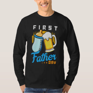First Father Day Celebrationbeer Vs Milk Dad And S T-Shirt