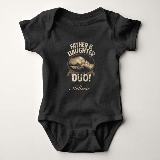 First Father Day Father Daughter Duo Custom Baby Bodysuit (Front)