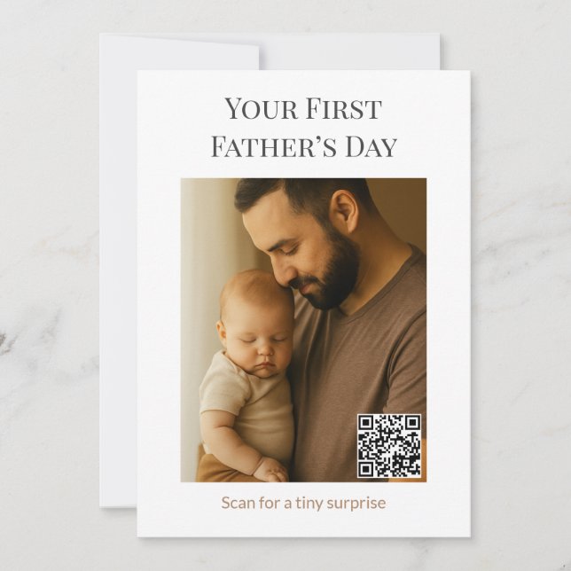 First Father’s Day Card with QR Surprise (Front)