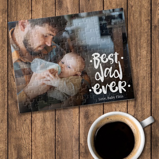 First Father’s Day Custom Photo Gift Best Dad Ever Jigsaw Puzzle (Creator Uploaded)